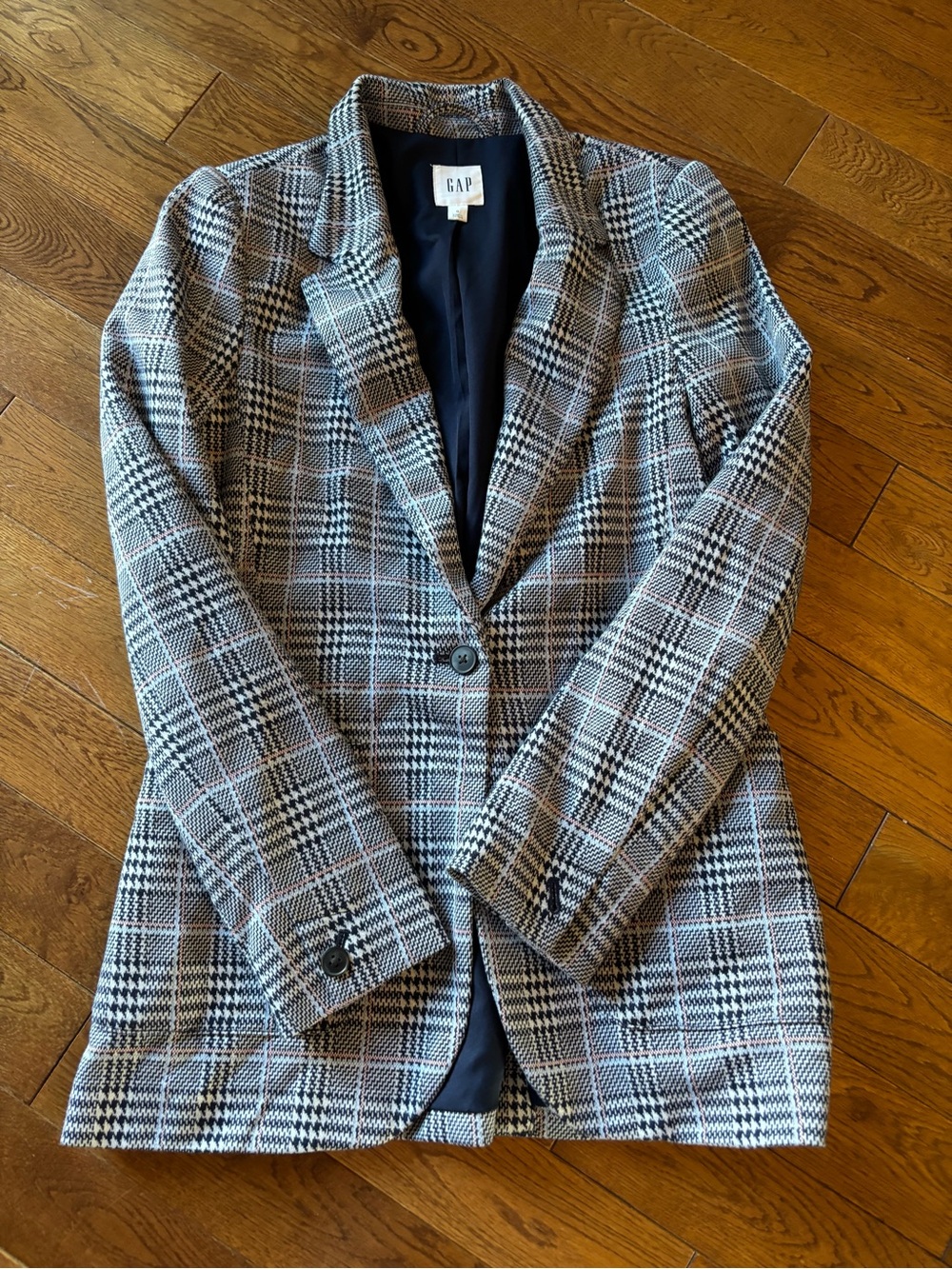 GAP Plaid Single-Button Blazer